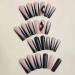 IMSOHOT Long Black French Press-On Nails 24 Pcs Glossy Acrylic with 3D Flower Charms & Rhinestones | Full Cover False Nail Tips for Women - Buy Online on GoSupps.com