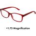 Buy Birdz Eyewear BPA Free Red Frame Readers - 1.75 Magnification Clear Lens | International Shipping - Buy Online on GoSupps.com