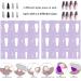 48 Pieces French Artificial Nails Set - Long Ballerina Stick-On Tips with Butterfly & Leopard Designs for Women - Acrylic Nail Art JP1451-JP1417 - Buy Online on GoSupps.com