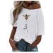 Ppanguding Women Good T-Shirt Summer Mode Off Shoulder Rainbow Bring on the Sunshine Pattern Shirt Shirt Shirt tops tops blouse graphic print tops tea tops xl-c