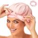 100% Mulberry Silk Sleep Cap | Breathable & Adjustable Silk Bonnet for Women | Pink Silk Hair Wrap | Curly Hair Night Cap - Buy Online on GoSupps.com