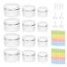 White Empty Round Plastic Cosmetic Tin 12 Pieces White Cosmetic Sample Pots Refillable Travel Container