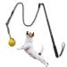 Tekcam attraction dogs pull-out robust flirt pole with interactive thinking dog ball tug dog toy outdoor pet chewing toys for small medium large dog training dog teaser stick-2