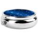 Blue Star Pattern Round Pill Box - 3 Compartment Portable Travel Organizer for Vitamins & Medications - Buy Online on GoSupps.com