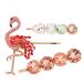 Lurrose Decorative Hair Clips 3Pcs Rhinestone Hairpins Flamingo Bobby Bling Crystal Bang Hair Clips Unique Hair Accessories Rhinestone Hair Clips