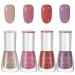 Nail Polish Sets Quick Dry Nail Polish Nail Varnish 4PC Pink Nail Varnish Set Long Lasting Nude Pink Red Purple Nail Polish Non-Toxic Water Based Nail Varnish No Need Cure Pink Purple