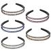 Belvanr fashionable hair ripe 5 pieces of hair tires women glitter double crystal page hard head bands women hair ripe with rhinestone hard slipproof tinker ligament hair jewelry street hair band