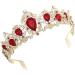 Lurrose Red Crystal Rhinestone Wedding Crown | Pageant Princess Tiaras & Hair Accessories - Buy Online on GoSupps.com
