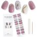 EBANKU Cured Gel Nail Strips Gel Nail Strips Long Lasting Waterproof Real Nail Polish Strips Wraps Stickers With Cuticle Stick Nail File Nail Wipes & Sealing(UV/LED Lamp Required) Pink and White