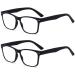 Wise Eyewear 2 Pack Bulk Multi Focus 3 Power Progressive Reading Glasses No Line 2 Pack Black 3.0 x