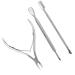 TRIXES Cuticle Care Kit - 3 Piece - Cuticle Cutters Nipper - Pushers and Tidy - Stainless Steel - Cuticle Remover Tool Set