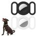 Wallfid Airtag dog collar silicone cover for GPS tracking finders protective cover with Apple safety and anti-loss cat loop pet accessories (black and white)