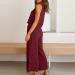 Women's Linen Two Piece Set - Crop Tank Top & Wide Leg Pants - Watermelon Red - Size Medium - Buy Online on GoSupps.com