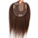 RemeeHi Clip-on Crown Hairpiece Real Hair 30cm Chestnut Brown Right 30cm chestnut brown