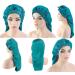 Ladaypoa 2-Piece Long Satin Hair Hood - Silk Sleeping Cap for Long Curly Hair Protection | Extra Big Satin Hat for Women - Black & Peacock Blue - Buy Online on GoSupps.com