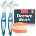 Denture Toothbrush 2-Pack | Soft Bristles, Easy Grip Handle | Dual Angled Heads for Denture & Retainer Cleaning - Buy Online on GoSupps.com