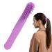 Scalp Massage Curve Brush with Long Handle - Soft Hair Tie & Gossip Comb for All Hair Types - Violet - Buy Online on GoSupps.com