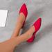 Women's Red Suede Pointed Toe Flat Casual Shoes - Size 8 - Buy Online on GoSupps.com