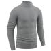 jonivey Mens Fleece Turtleneck Long Sleeve Shirts Soft Knitted Thermal Pullover Tops Pure Grey Medium