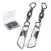 AMYSPORTS Stainless Steel Snap Swivel Saltwater High Strength Snaps Fishing Barrel Line Connector Fishing Swivels Barrel Safety Snap Fishing Tackle Stainless Steel Accessories Size8 (24lb) 50 pcs