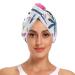 Coconut Tree Surf Hair Towel 2 Pack Super Absorbent Hair Drying Towel Quick Dry Hair Turbans Head Towel with Button Twisty Wrap for Women Girls