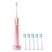 Soniclean Lux Sonic Toothbrush for Adults with 6 Toothbrush Heads  Rechargeable Toothbrush  Automatic Toothbrush  Sonic Toothbrush with Refills  Rose Gold