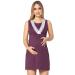 Purpless Maternity Sleeveless V-Neck Lace Detail Pregnancy & Nursing Nightdress 4141n 12 Plum Melange