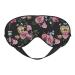 Black Blackgound Rose Sleep Mask-Adjustable Breathable Fashionable Eye Mask for A Comfortable Sleep Experience