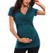 Love2Mi Maternity Nursing Shirt - Short Sleeve V-Neck Breastfeeding T-Shirt - Peacock - Size M - Buy Online on GoSupps.com