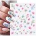 Watercolor Spring Nail Art Stickers - Pink Purple Floral Design for Acrylic Nails | DIY Nail Decorations for Women - Buy Online on GoSupps.com