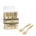 Plastic Mini Gold Forks, Gold Plastic Tasting Fork, (4 inch 80 Count) Gold Mini Forks for Ice Cream Sampling, Appetizers Tasting, Puddings, Gelato, Cockatils - Posh Setting Mini Gold Forks - 80 80