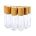 Clear Glass Roller Ball Bottles 10pcs Refillable Bottle Roll On Glass Spray Bottle 10ml for Essential Oil Roller Bottles Vials Cosmetic Container with Nature Bamboo Lids(Clear)