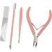 Manicure Tool Set Stainless Nail Clippers Safe for Travel (Pink) - Buy Online on GoSupps.com