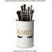Round White Ceramic Makeup Brush Holder with Cute Sayings - Flawless Cosmetic Organizer for Vanity Countertop - Buy Online on GoSupps.com