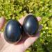 2pcs Madagascar Natural Black Tourmaline Stone Egg Polished Gemstone Crystal Egg Full of Texture