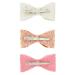Claires Club Glitter Bow Hair Clips for Girls Age 3-6 - Pink Gold White Bow Barrettes (3 Pack) - Buy Online on GoSupps.com