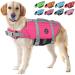 EMUST Dog Life Preserver, Dog Life Vests for Swimming, Beach Boating with High Buoyancy, Dog Flotation Vest for Small/Medium/Large Dogs, L, NewSolidpink L NewSolidpink