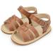 Infant Baby Summer Sandals | Newborn Bowknot Crib Shoes | Soft Rubber Sole Beach Toddler Sandals | Pu Leather Flats for Boys and Girls | 3-6 Months | Brown - Buy Online on GoSupps.com