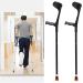 Ergonomic Forearm Crutches Aluminum Crutches for Adults Ight Non-Slip Crutches for Walking Support After Injury Or Surgery 10 Stops Adjustable Handicapped Decorate Warm Life (Black) Warm as Ever
