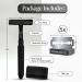 Kitsch Double Edge Safety Razor - Reusable Razor for Men & Women Includes 5 Refills Extra-Long Handle Silicone Cap - Perfect Travel Essential in Black - Buy Online on GoSupps.com