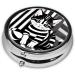 Portable Black and White Striped Round Pill Box Organizer - 3 Compartment Travel Pill Box for International Shipping - Buy Online on GoSupps.com