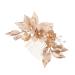 Ipetboom Golden Flower Hair Comb Bridal Hair Side Comb Womens Barrettes for Hair Pearl Bead Hair Pins Bridal Hair Clip Comb Wedding Hair Comb Crystal Accessories Bride European and American