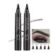Microblading 2 Pack Eyebrow Pen Waterproof Fork Tip Eyebrow Pencil Long Lasting Professional Fine Sketch Liquid Eye Brow Pencil 5Black*2