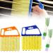 4 PCS Blind Cleaner Tool Window Blind Cleaner Duster Tool 7 Fingers Dusting Cleaner Mini Blind Duster Brush for Wood Blinds Air Conditioner Vents Fans Car Vents Dust Dirt Cleaning (A)