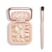 KYDA Face Highlighter Palette Kit,Shimmer Glitter Highlight Contouring Palette Natural Nude Shiny Contour Highlight Makeup Illuminator Highlighter Concealer Palette with brush-SUN GLOW C-SUN GLOW(Champagne Gold)