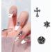 WakiHong 60 Pcs Chrome Hearts Cross Nail Charms - Silver 3D Metal Cross for Manicure Art & DIY Accessories - Buy Online on GoSupps.com