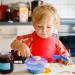 Vicloon Baby Fork and Spoon Set - 4 Heat Sensor Feeding Utensils BPA Free Round Handle for Infants 6+ Months - Blue & Green - Buy Online on GoSupps.com
