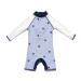 BONVERANO Baby Boys Swimsuit/Sunsuit UPF 50+ Sun Protection One Pieces Swimwear with Sun Hat 2-3 Years Purple