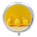 Pill Box Pill Case 3 Compartment Travel Pill Box Three Yellow Fruits Printing Small Pill Box Portable Medicine Pill Case Pill Organizer for Purse & Pocket for Travel Handbag (Round)