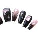 PN-006 Press-On Nails Varnished 10 Pieces Reusable False Nails Y2K Glamour Heart Rhinestones Pink Black - Buy Online on GoSupps.com